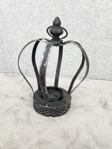 Metal Crown Sculpture Rustic Tabletop Centerpiece Candle &amp; Tealight Hold... - $15.98