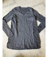 J. Jill Pullover Sweater Small  gray V Neck Long Sleeve Soft Cotton Blend - £20.51 GBP