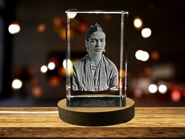 LED Base included | Frida Kahlo 3D Engraved Crystal Decor - £31.86 GBP - £318.74 GBP