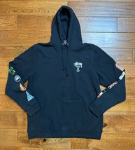 Stussy Black World Tour Hoodie Sweatshirt Logo Size XL USA Made ~ EUC! - £91.72 GBP