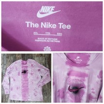 Nike Sportswear T-Shirt Tie-dye Pink Black Large Center Swoosh Mens XXL Outdoor - £14.06 GBP