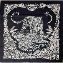 Hermes Shawl Jangle Love 140 cm Cashmere silk scarf Carre stole Jaguar animal - £1,782.99 GBP