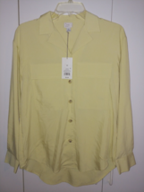 A New Day Ladies Ls &quot;Lemon&quot; MODAL/POLYESTER Button TOP-XS-NWT-$24.99-NICE - $13.09