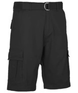 Original Blu Rock Belted Cargo Shorts Flat Front Black-34 - $460.23 MXN