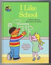 ORIGINAL Vintage 1980 Sesame Street I Like School Hardcover Book Ernie - £11.09 GBP