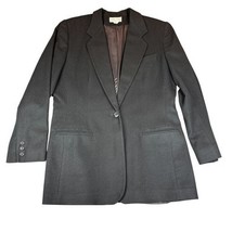 Vintage Lands End Blazer Womens 12 Wool Cashmere Blend Lined Pockets Mad... - $39.99