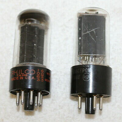 2-6w6GT Audio Vacuum Tubes ~ RCA &amp; Philco ~ Black Plate ~ Used ~ Test Ve... - $18.99