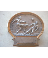 soccer plaque nib pewter gold - $20.50 CAD