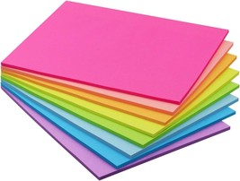 Sticky Notes 8X6 Inch Bright Colors Self-Stick Pads 8 Pads/Pack 35 Sheets/Pad - $38.98