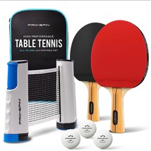 Pro-Spin All-In-One Portable Ping Pong Paddles Set | Table Tennis Set With Retra - £59.64 GBP