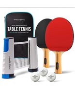 Pro-Spin All-In-One Portable Ping Pong Paddles Set | Table Tennis Set Wi... - £55.87 GBP