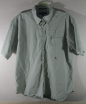 Tommy Hilfiger Size XL Short Sleeve Button Up Green Checker Shirt - $15.83