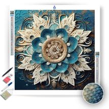 Blue and White Abstract Mandala - Diamond Painting Kit - £11.91 GBP+