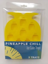 Set of 3 Silicone Ice Cube Trays / Molds - Pineapples - New - $11.43