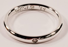Tiffany & Co Elsa Peretti Sterling Silver Stacking Ring Diamond Size 9 - $297.04