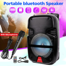 3000W Wireless Portable Party Led Bluetooth 8&quot; Speaker W/ Microphone &amp; R... - £62.15 GBP