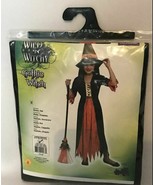 Girls Orange And Black Classic Gothic Witch Halloween Costume L - $4.00
