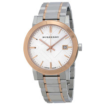 Burberry BU9006 Men&#39;s Large Two Tone Stainless Steel Bracelet Watch - $7,219.70 MXN