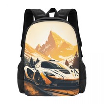 Powerful Sports Car Backpack Sun Mountain Women Men Polyester College Ba... - $101.74