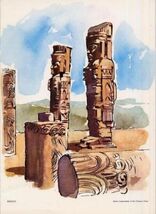 Sitmar Cruises Dinner Menu Mexico Stone Monuments of Toltecs T S S Fairs... - $13.86