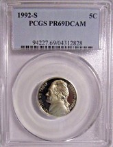 1992-S Jefferson Nickel-PCGS PR69 DCAM - $9.90