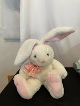 Vtg International Silver Co White Plush Bunny Rabbit Easter VG - £17.53 GBP
