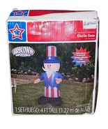 USA Uncle Sam 4 Foot Airblown Inflatable Patriotic Yard Decor Lights Up - $28.50