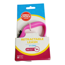 Grreat Choice Pink Retractable Dog Leash 10 ft Cord Size X-Small to 18 lbs - £11.85 GBP