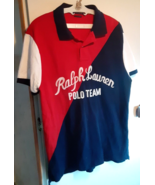 Ralph Lauren Polo Team Red Navy Blue White Mens L Rugby - $33.93 CAD