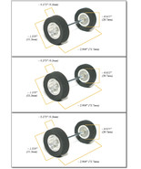 3pc TRADESHIP 1/24 Slot Car 1/8&quot;x2 3/4&quot; Axle +5/40 ALUMINUM WHEELS AL-5 ... - $567.09 MXN