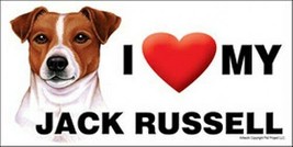 I (Heart) Love my JACK RUSSELL Cute Car Fridge Dog Magnet 4&quot;x8&quot; USA Wate... - £5.30 GBP