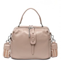 Brand Women Cowhide Top-handle Boston Bag Wide Strap Crossbody Multi Pockets Lad - £111.49 GBP