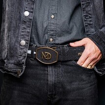 GEORGIA Genuine Stingray Skin Western Belt Black image 9