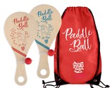 Wooden Paddle Ball (Set Of 2) With Red Carry Bag Indoor Outdoor Toy: Fun... - $33.99