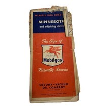 Vintage Minnesota Map Pegasus Mobil Gas Road Trip Pamphlet Souvenir  - £11.02 GBP