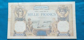 1000 Francs CERES AND MERCURY modified type France 1940 - £77.72 GBP