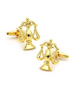 SCALE OF JUSTICE CUFFLINKS Lawyer Judge Legal Law Professional Gold w GI... - $16.39 CAD