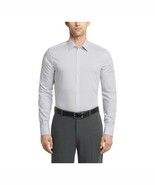 Calvin Klein Steel Plus Men&#39;s Dress Shirt Stretch Slim Fit Print Gray-15... - $683.74 MXN