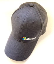 Microsoft Official Logo Baseball Cap Hat Windows Adjustable Gray - $14.84