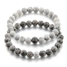 Passende Langstrecken-Paar-Kombi-Armbänder Liebesbeziehung Steinperlen.   . - $34.61