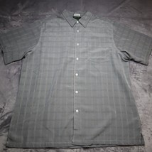 David Taylor Shirt Adult XLT Black Hounds Tooth Short Sleeve Button Up Men - £20.08 GBP