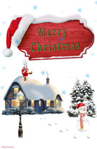 Merry Christmas Winter Double Sided Garden Flag Emotes Santa Snowman Hol... - $13.54