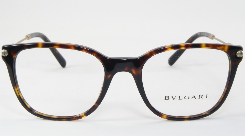BVLGARI 3032 504 Tortoise /Matt Pale Gold LUXURY EYEGLASSES 52-19-140mm Italy Item image 5