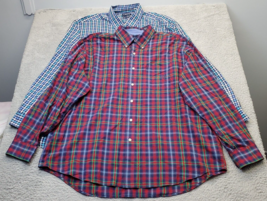 Lots Of 2 Chaps Shirt Mens Big 2X Multi Plaid Performance Easy Care Button Down - £17.32 GBP