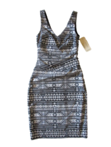 NWT Nicole Miller Artelier Metallic Tribal Jacquard Tucked Waist Sheath Dress 2 - £49.00 GBP