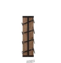 StyleWell 4-Bottle Black and Natural Wood Vertical Wall Mounted Wine Rack - £41.39 GBP