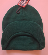 Kelly Green Visor Beanie Bill Cuff Knit Cap Hat Ski Skull Winter Unisex - £5.07 GBP