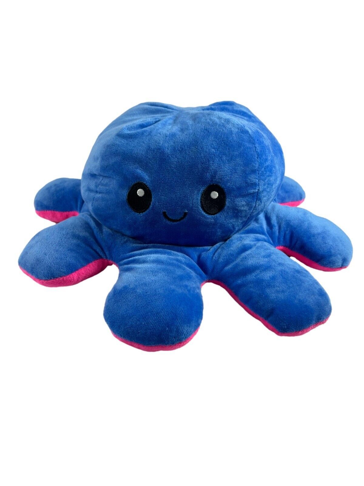 Primary image for TeeTurtle Reversible Octopus Blue Happy Pink Angry Plush Stuffed Animal 6" X 16"