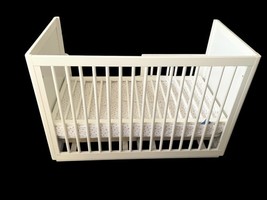 White Convertible Baby Crib Toddler Bed Adjustable Side - $100.00