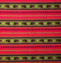 Christmas Bear Stripe Fabric by Joann Red and Green 100% Cotton 1.5 YARDS - £10.84 GBP
